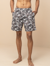 Men 100% Combed Cotton Brown Woven Printed Boxer Long Shorts WB53