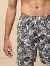 Men 100% Combed Cotton Brown Woven Printed Boxer Long Shorts WB53