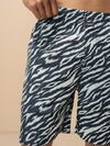 Men 100% Combed Cotton Navy Woven Printed Boxer Long Shorts WB56